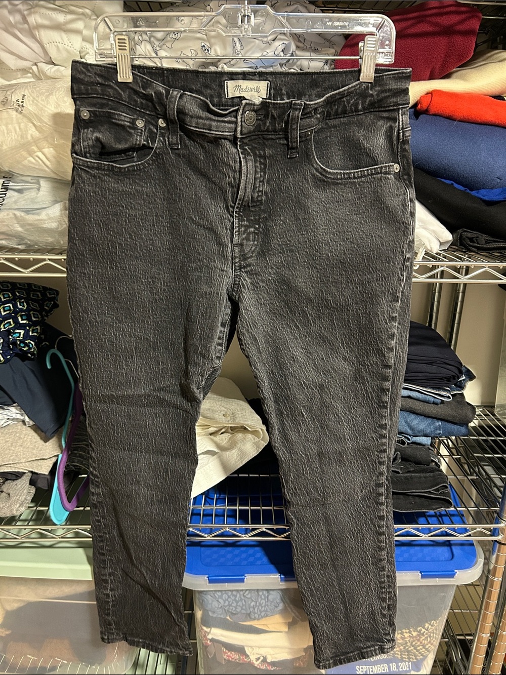 Madewell Washed Black Slim Straight Jeans